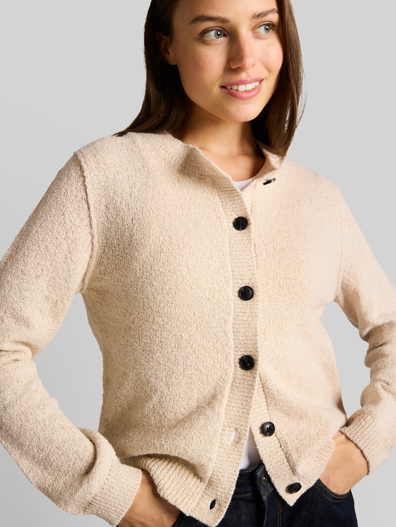 Tom Tailor Cardigan mit Rundhalsausschnitt - Sand Stone Beige
