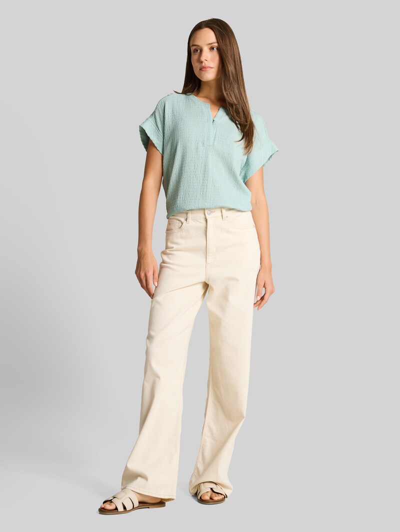 Tom Tailor Crinkle T-Shirt - Blue Haze