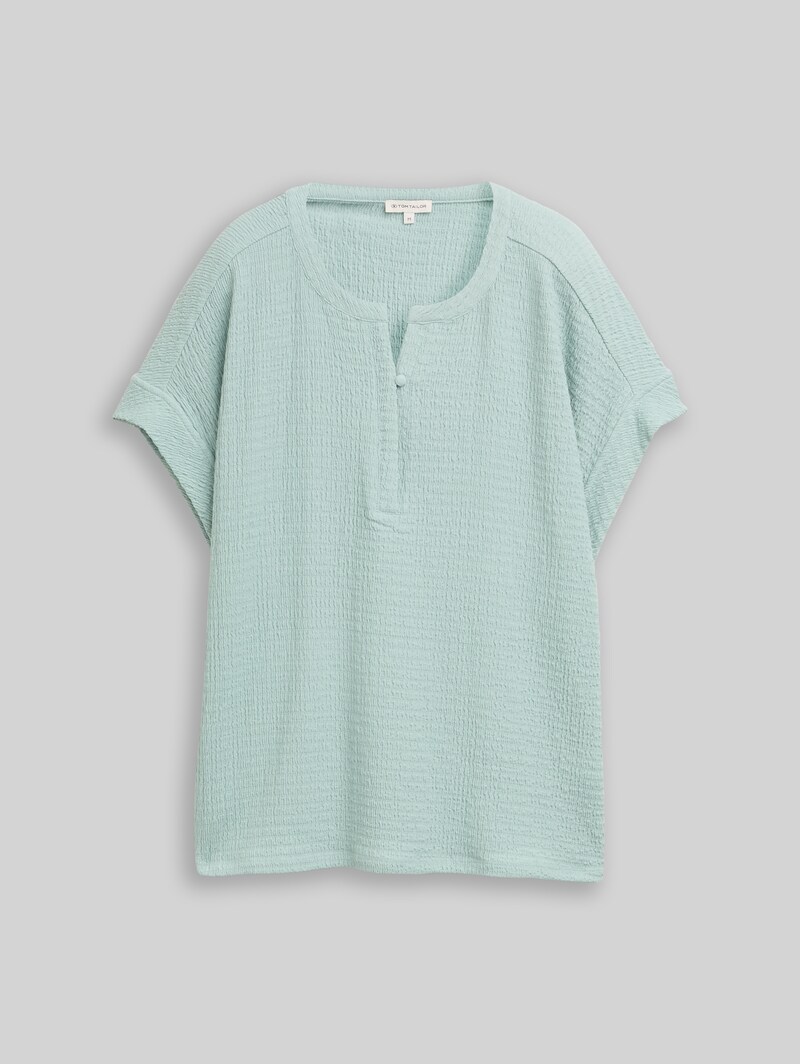 Tom Tailor Crinkle T-Shirt - Blue Haze