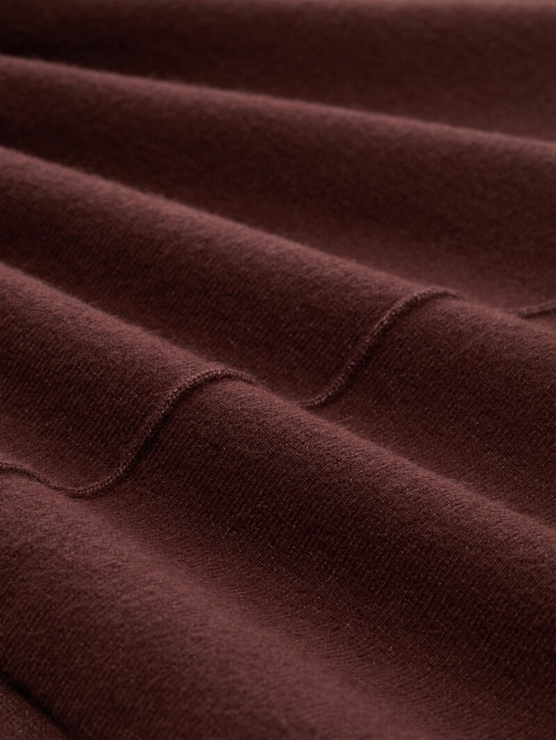 Tom Tailor Cropped Strickpullover mit Stehkragen - Dark Pecan Brown Melange