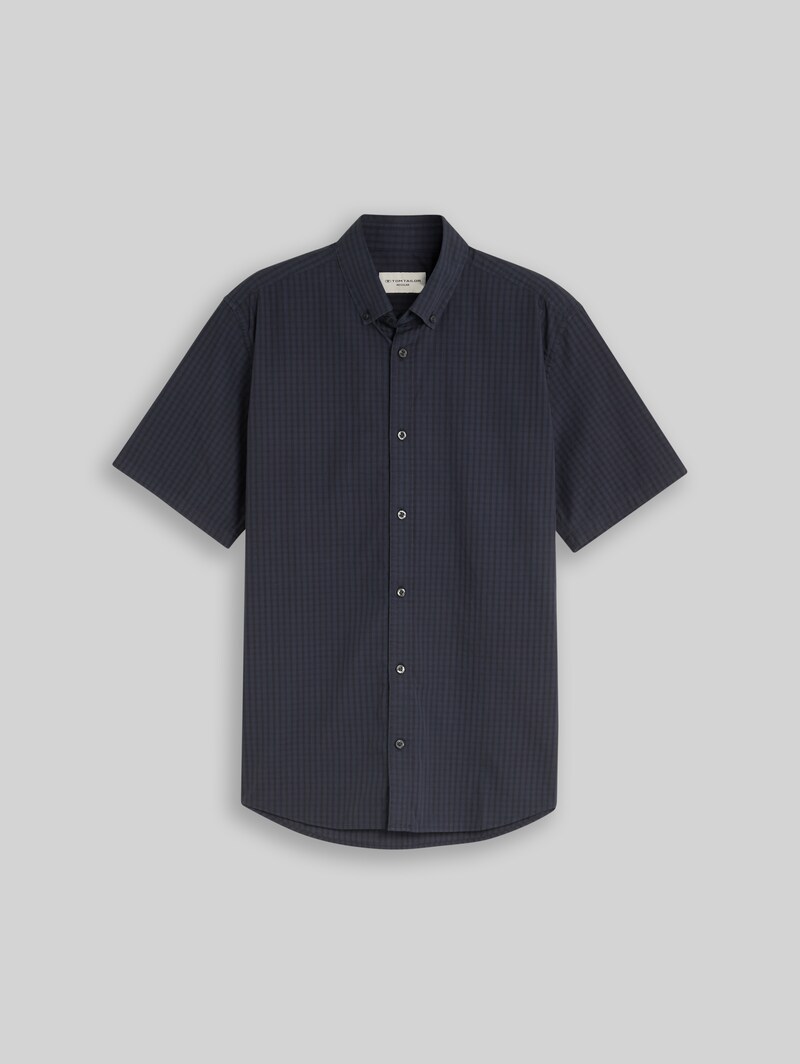 Tom Tailor Regular Fit Kurzarmhemd mit Karomuster - Navy Check