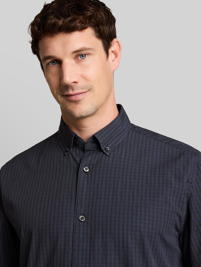 Tom Tailor Regular Fit Kurzarmhemd mit Karomuster - Navy Check