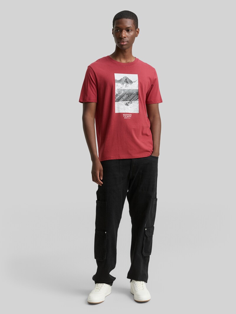 Tom Tailor T-Shirt mit Foto-Print - Burnt Russet