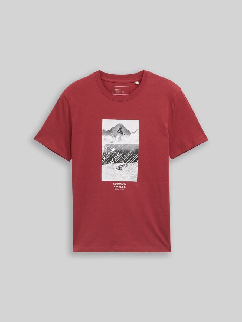 Tom Tailor T-Shirt mit Foto-Print - Burnt Russet
