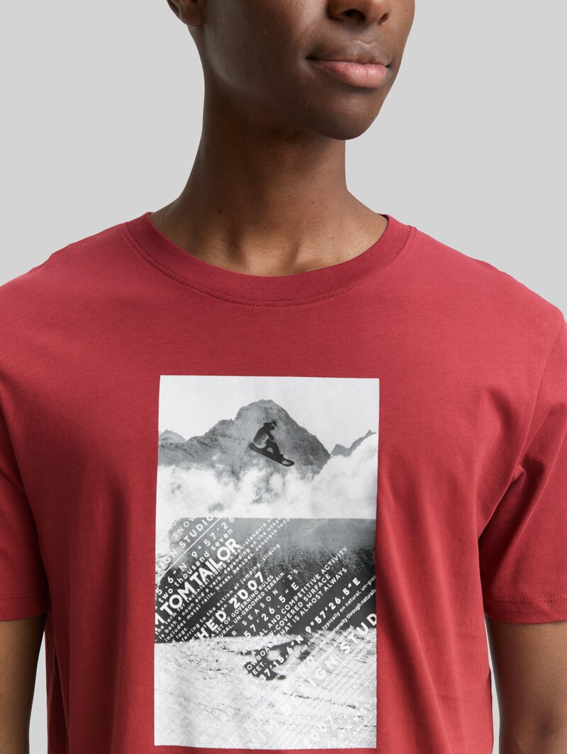 Tom Tailor T-Shirt mit Foto-Print - Burnt Russet