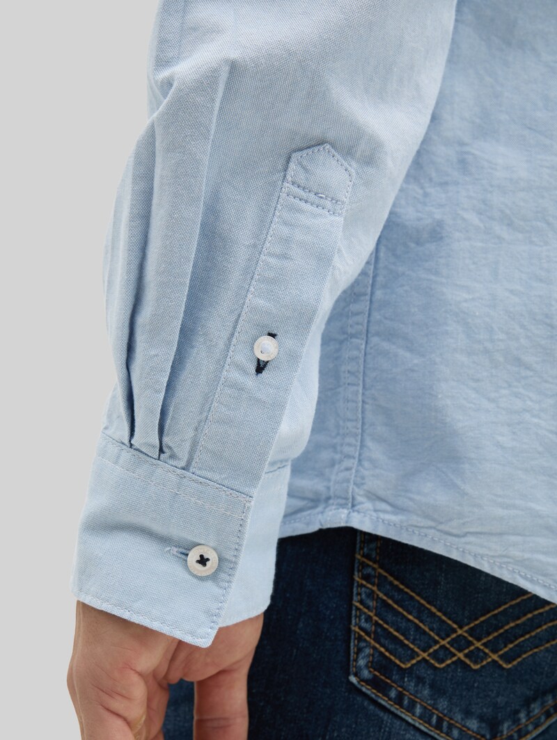 Tom Tailor Regular Fit Hemd mit Brusttasche - Light Blue Chambray