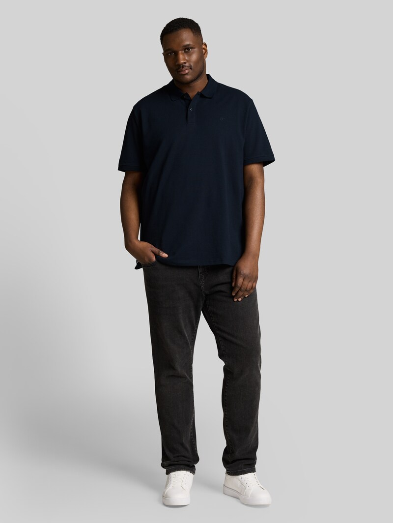 Tom Tailor Plus Size - Piqué Poloshirt mit Logo-Stickerei - Sky Captain Blue