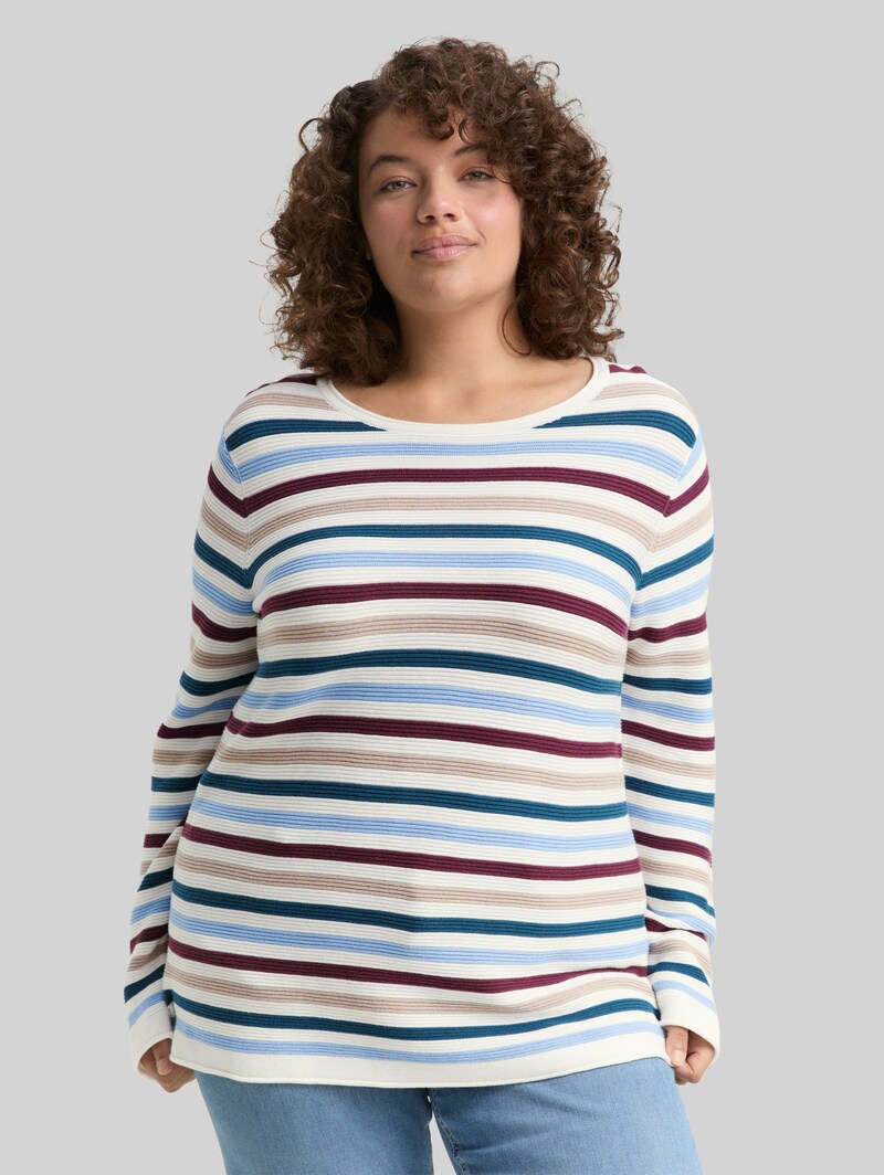 Tom Tailor Plus Size - Strickpullover aus Bio-Baumwolle - Teal Colored Ottoman Knit Tom Tailor Plus Size - Strickpullover aus Bio-Baumwolle - Teal Colored Ottoman Knit