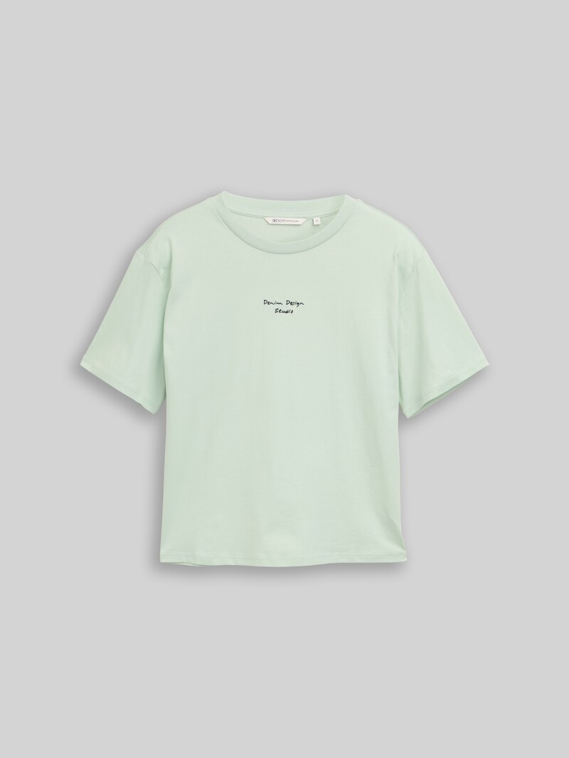Tom Tailor Boxy Fit T-Shirt mit Stickerei - Light Matcha Green