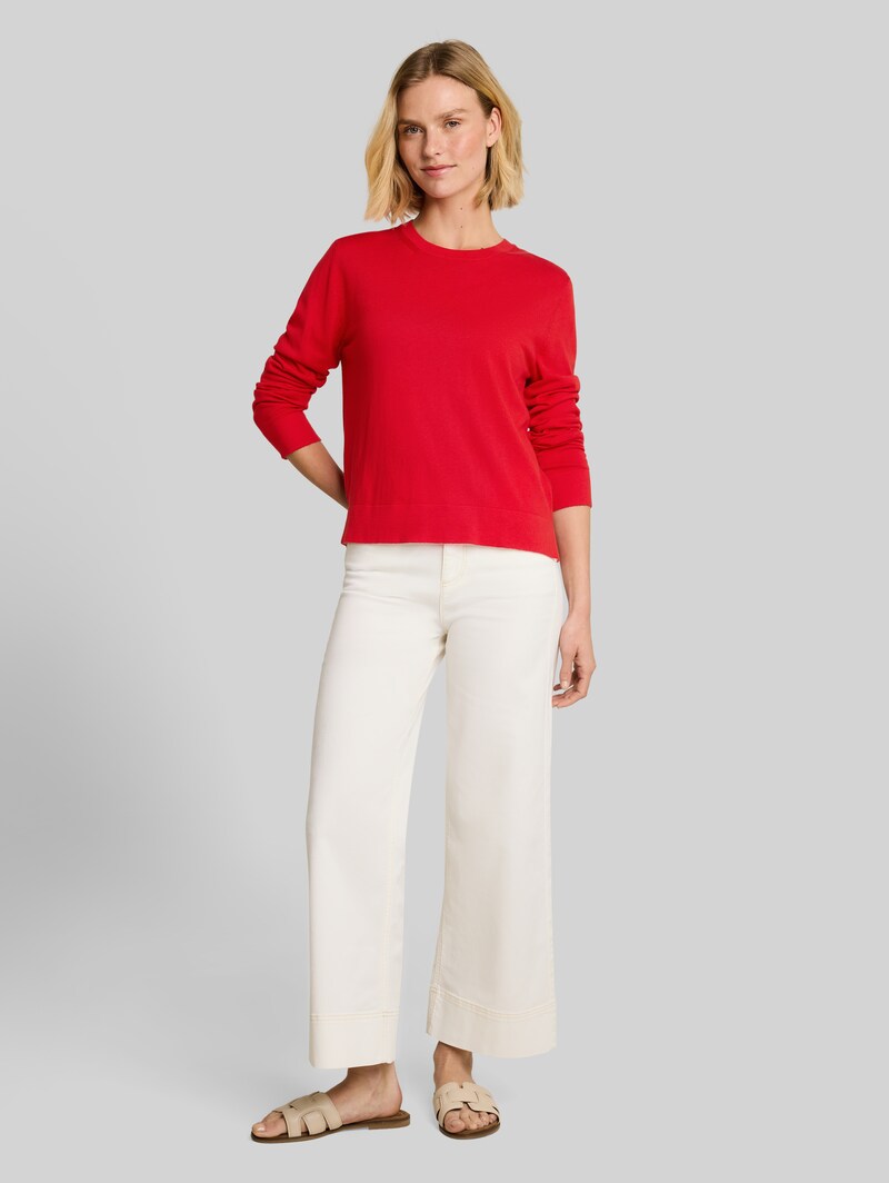 Tom Tailor Strickpullover mit Seidenanteil - Soft Scarlet Red