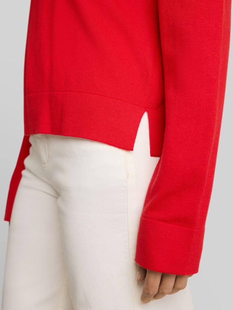 Tom Tailor Strickpullover mit Seidenanteil - Soft Scarlet Red