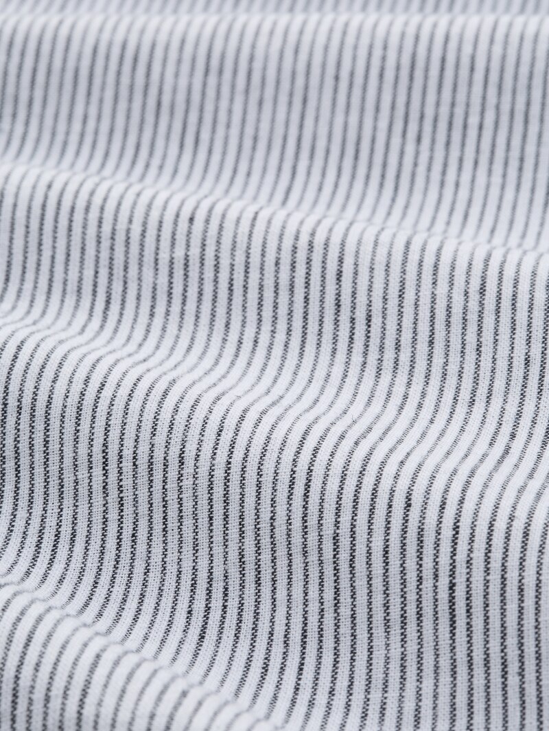 Tom Tailor Regular Fit Hemd mit Leinenanteil - White Navy Small Stripe