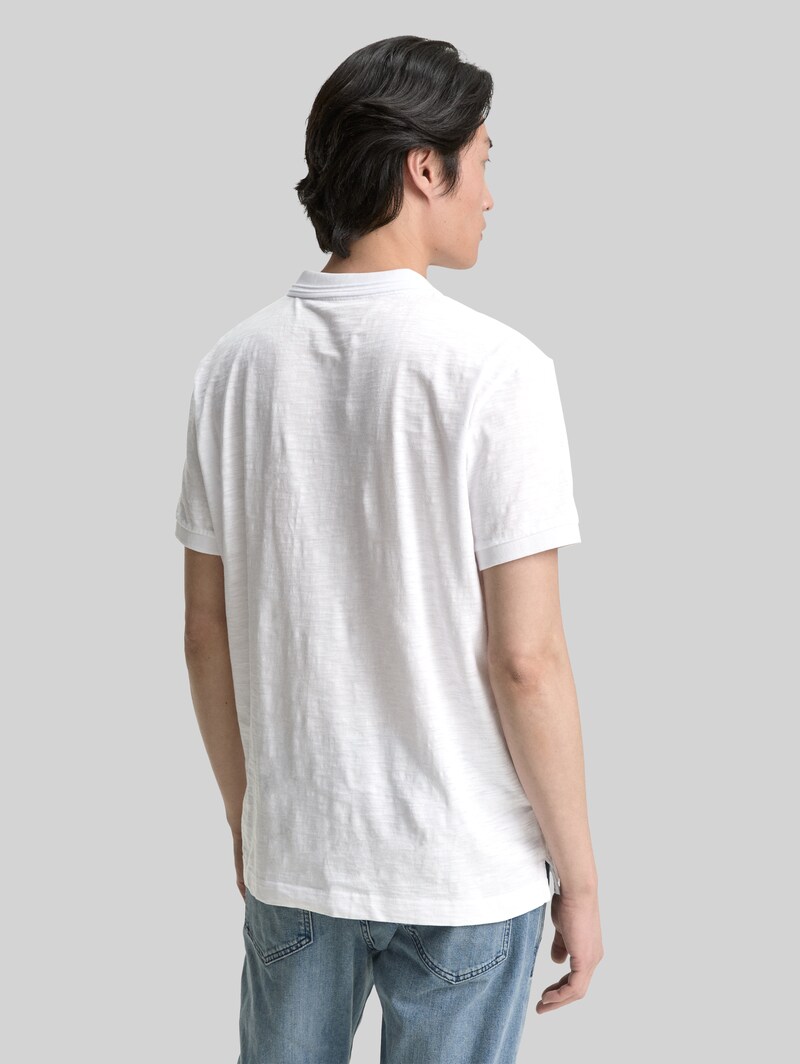 Tom Tailor Poloshirt aus Baumwolle mit Print - White
