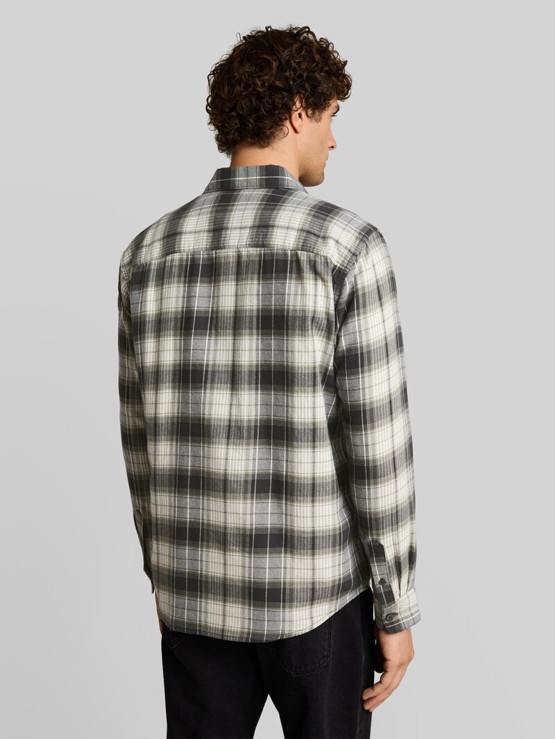 Tom Tailor Relaxed Fit Hemd mit Karomuster - Coal Grey Green Check