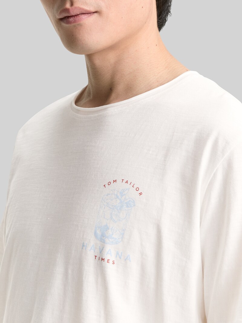 Tom Tailor T-Shirt mit Print - Off White