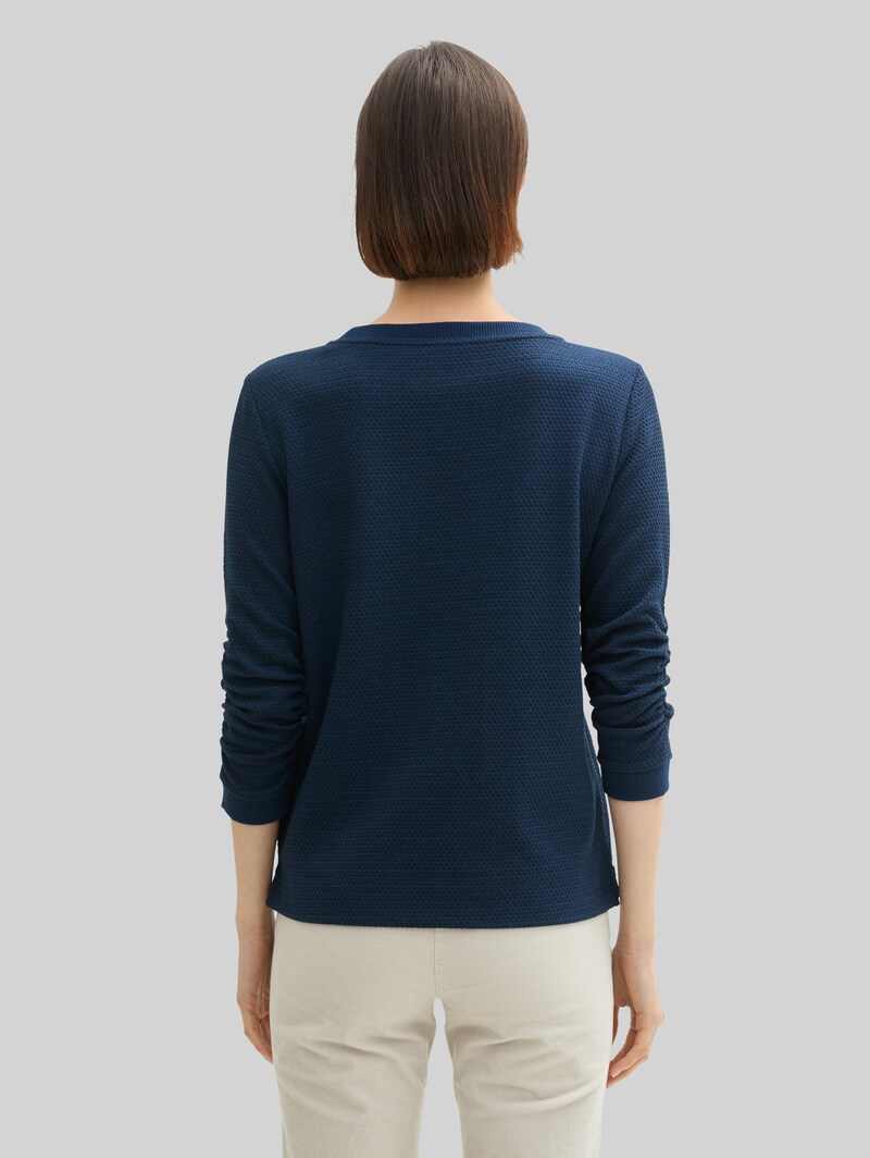 Tom Tailor Jacquard Sweatshirt - Sky Captain Blue