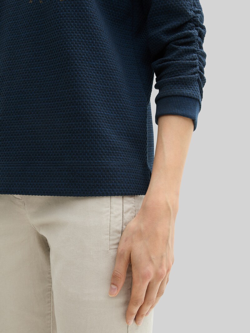 Tom Tailor Jacquard Sweatshirt - Sky Captain Blue