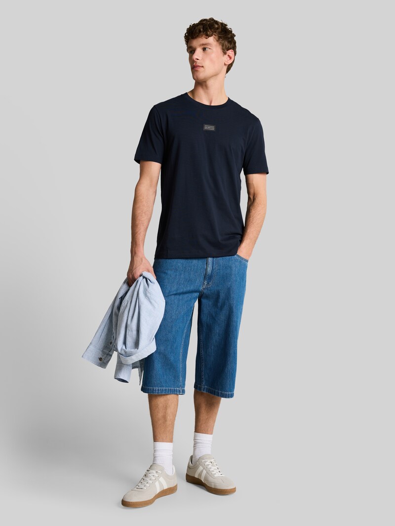 Tom Tailor Basic T-Shirt mit Logo-Print - Special Blue