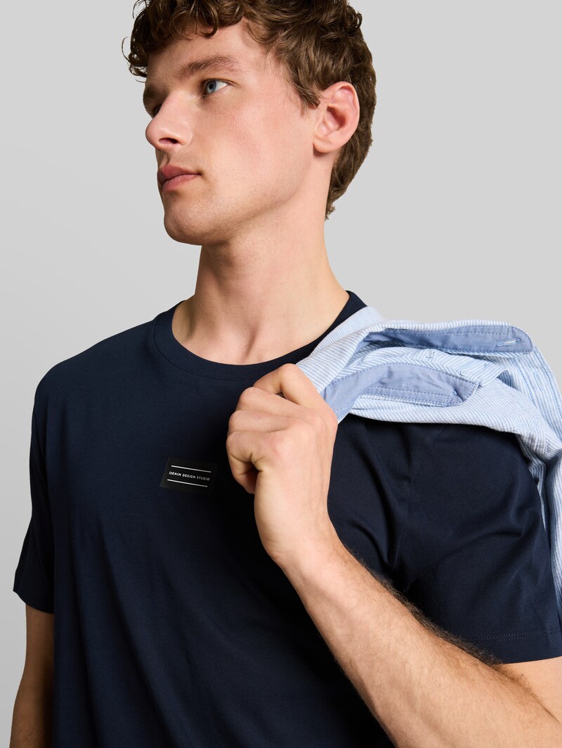 Tom Tailor Basic T-Shirt mit Logo-Print - Special Blue