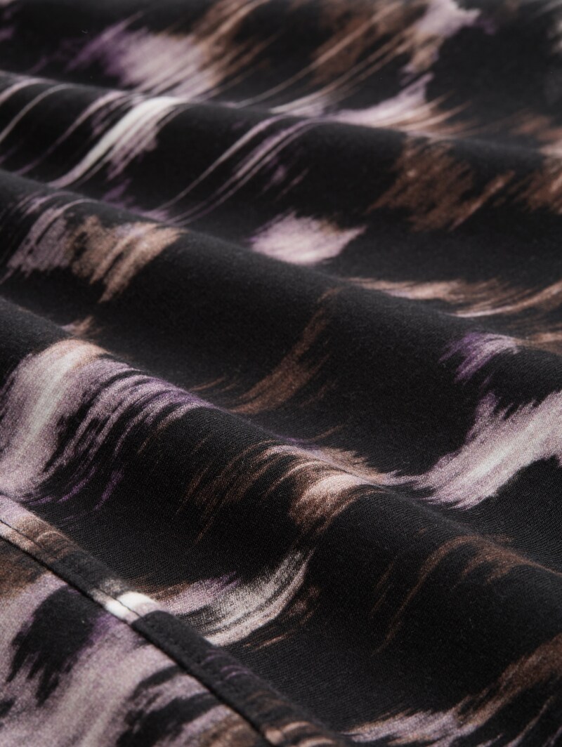 Tom Tailor Sweatshirt mit Muster - Black Brown Abstract Print