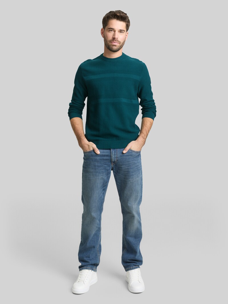 Tom Tailor Strickpullover aus Baumwolle - Deep Meadow Green
