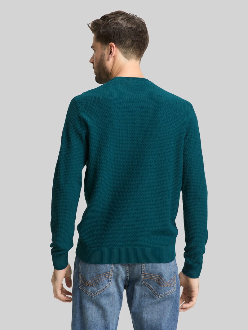 Tom Tailor Strickpullover aus Baumwolle - Deep Meadow Green