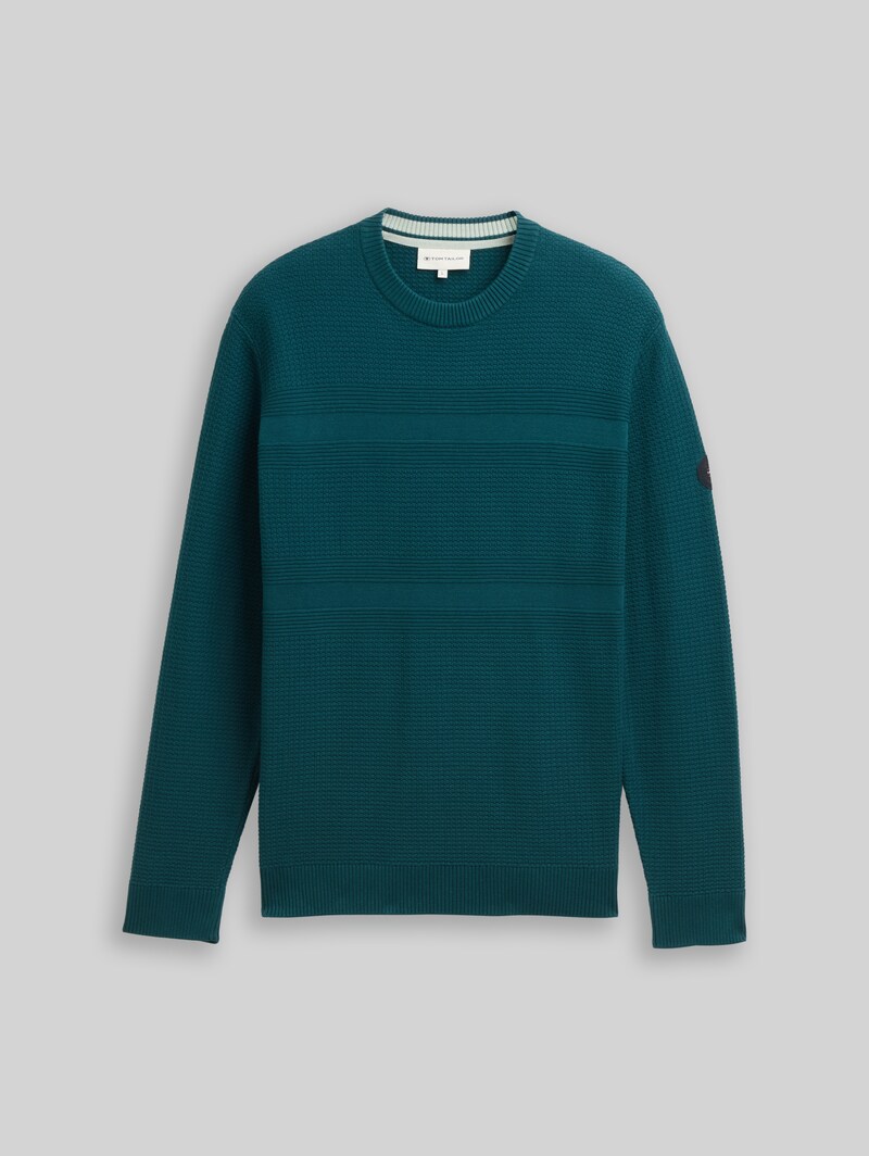 Tom Tailor Strickpullover aus Baumwolle - Deep Meadow Green