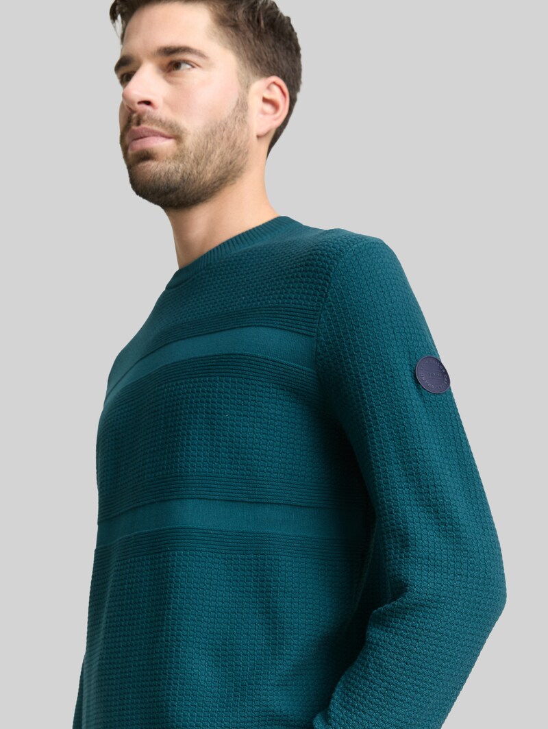 Tom Tailor Strickpullover aus Baumwolle - Deep Meadow Green
