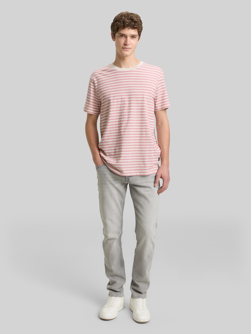 Tom Tailor T-Shirt mit Streifenmuster - Rose White Yd Stripe