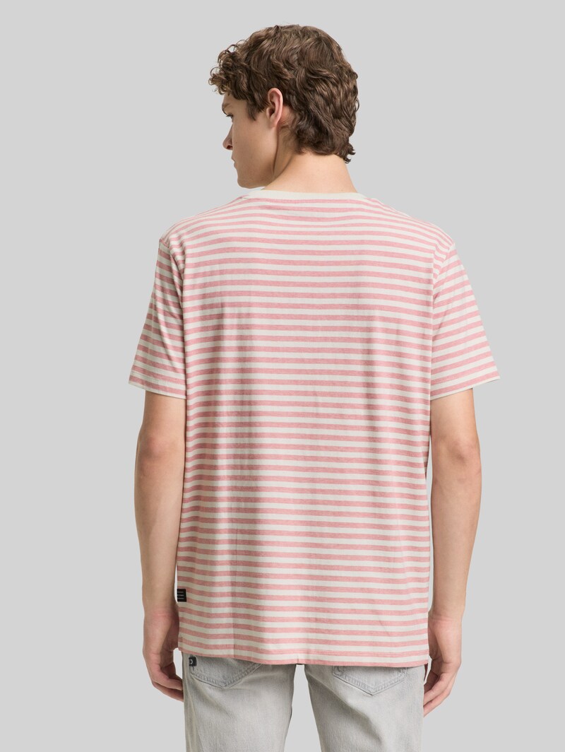 Tom Tailor T-Shirt mit Streifenmuster - Rose White Yd Stripe