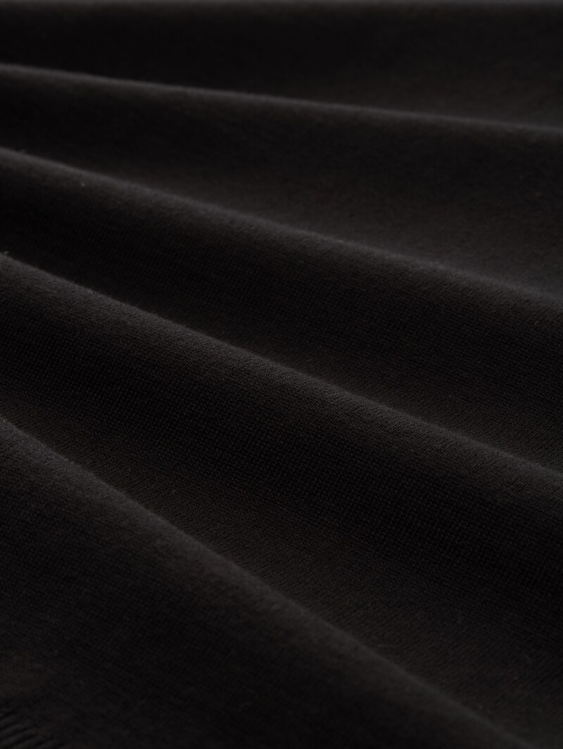 Tom Tailor Basic Strickpullover aus Baumwolle - Black