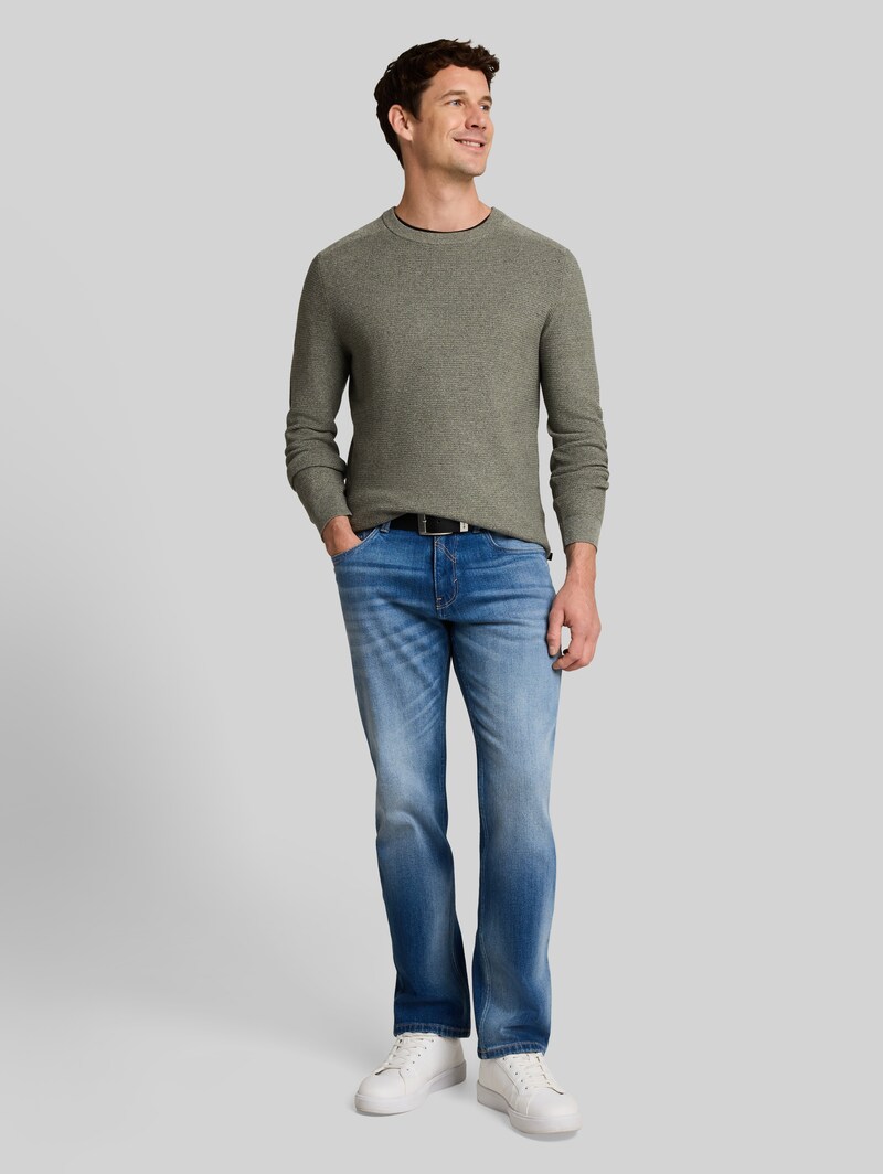 Tom Tailor Strickpullover aus Baumwolle - Mouline Mint Green