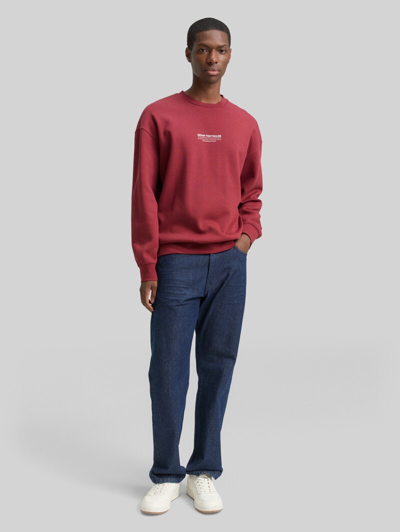 Tom Tailor Relaxed Sweatshirt mit Logo-Print - Burnt Russet