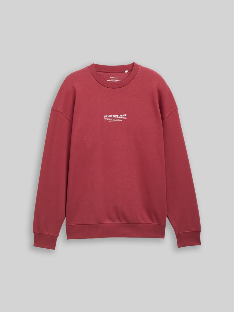 Tom Tailor Relaxed Sweatshirt mit Logo-Print - Burnt Russet