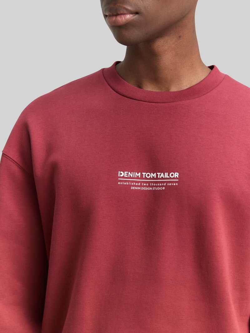 Tom Tailor Relaxed Sweatshirt mit Logo-Print - Burnt Russet