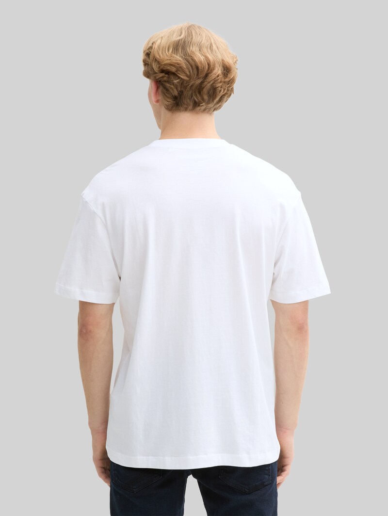 Tom Tailor Relaxed Fit T-Shirt aus Baumwolle - White