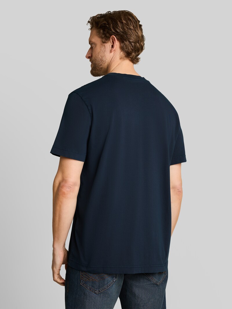 Tom Tailor Henley T-Shirt im Used-Look - Sky Captain Blue