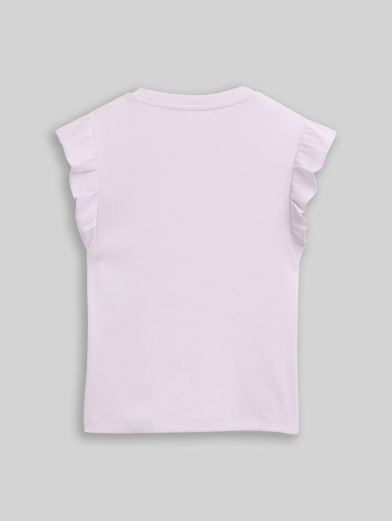 Tom Tailor Ripp Top mit Volant - Cool Lilac Tom Tailor Ripp Top mit Volant - Cool Lilac