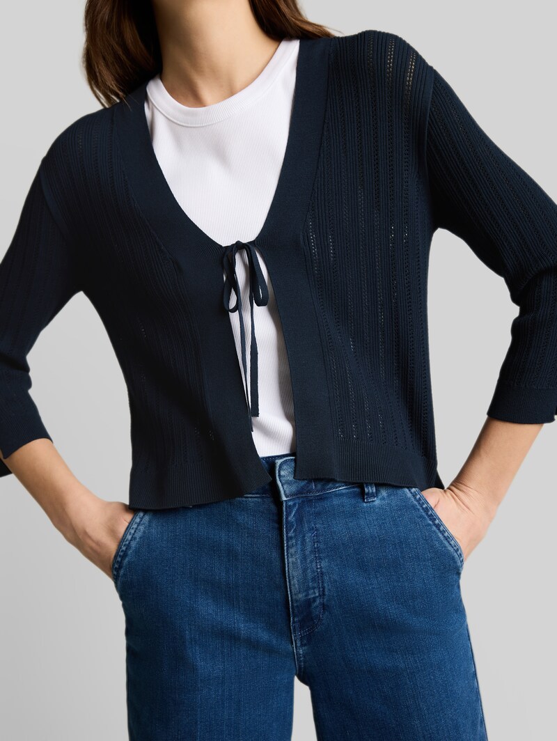 Tom Tailor Cardigan mit Schleifendetail - Sky Captain Blue