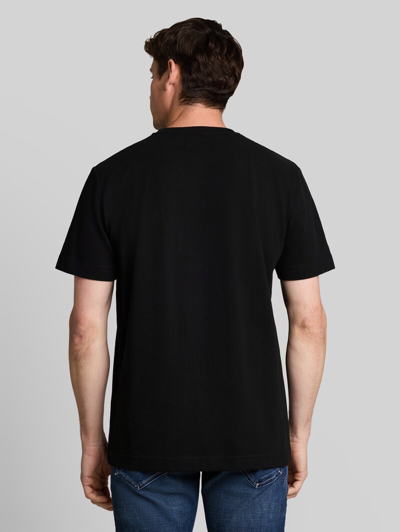 Tom Tailor Piqué T-Shirt mit Logo-Badge - Black