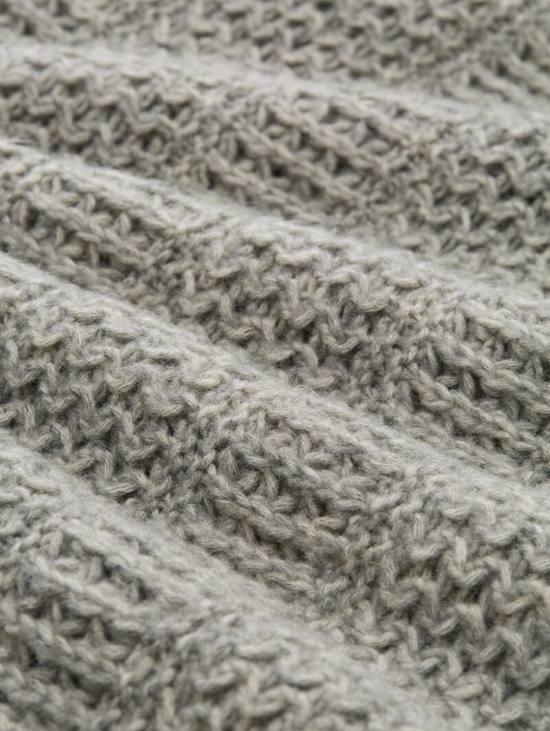 Tom Tailor Strickpullover mit Wollanteil - Soft Grey Melange
