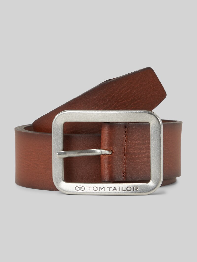 Tom Tailor TTTED Ledergürtel mit eckiger Dornschließe - Light Brown Uni