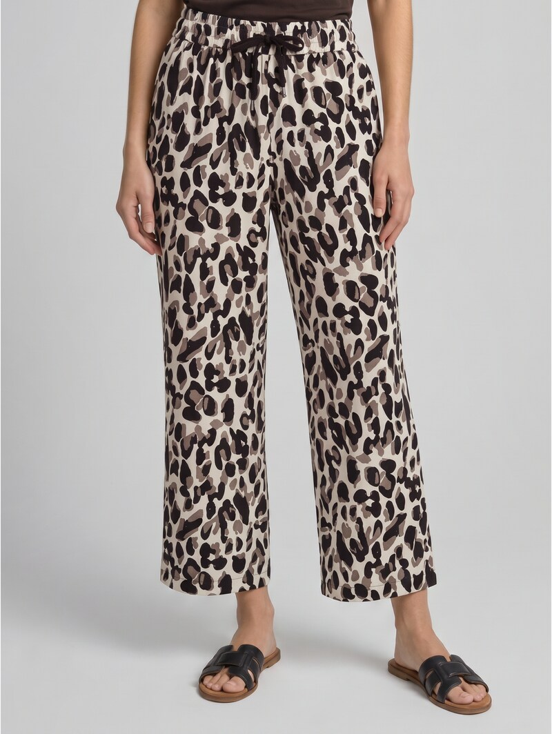Tom Tailor Culotte aus Viskose - Brown Beige Leo Print