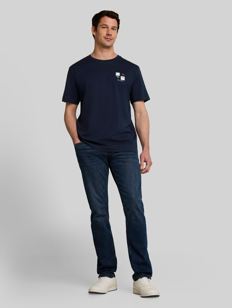 Tom Tailor T-Shirt mit Print - Sky Captain Blue