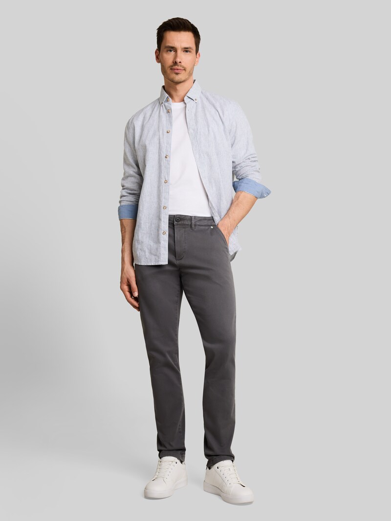 Tom Tailor TTSIMON SLIM Chino Hose im Washed-Look - Tarmac Grey