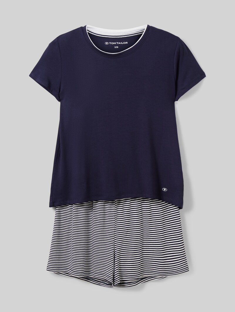 Tom Tailor Pyjama-Set mit Streifenmuster - Blue Ring