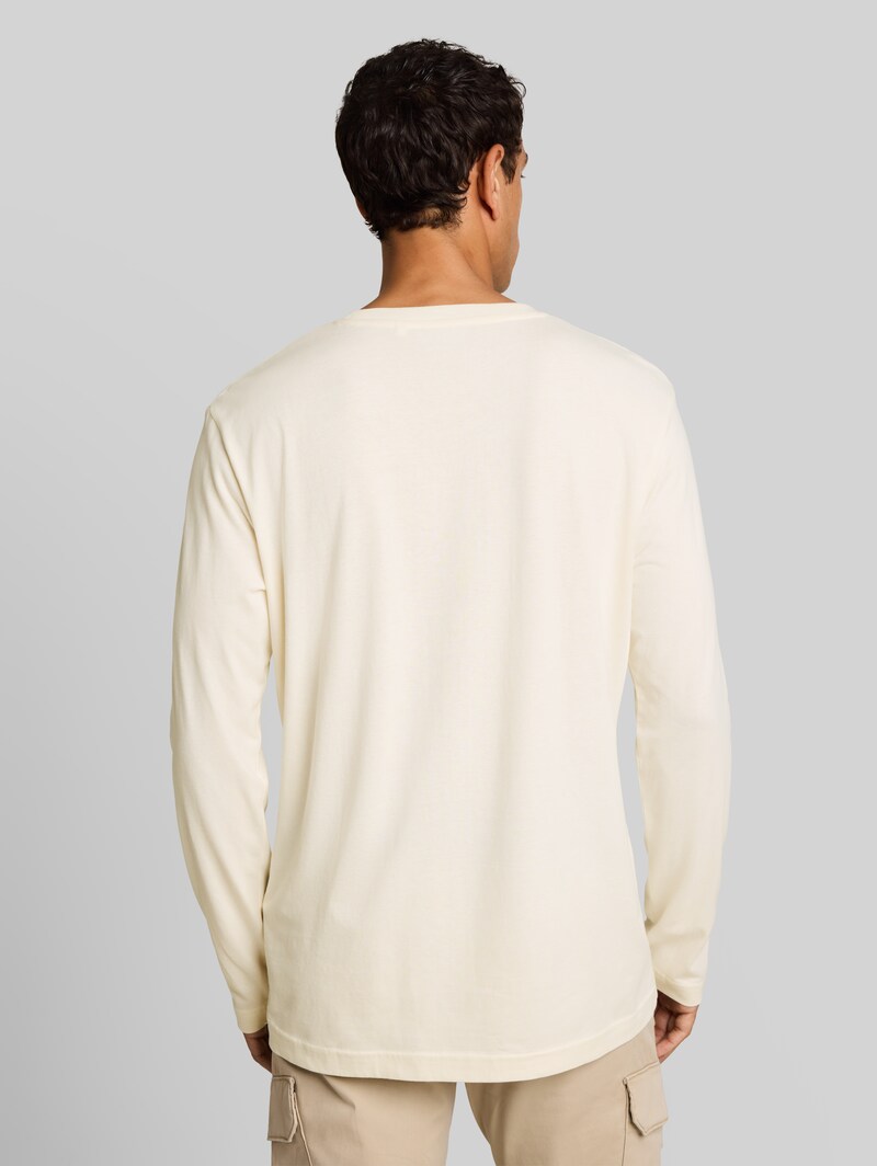 Tom Tailor Langarmshirt mit Logo-Print - Gardenia White