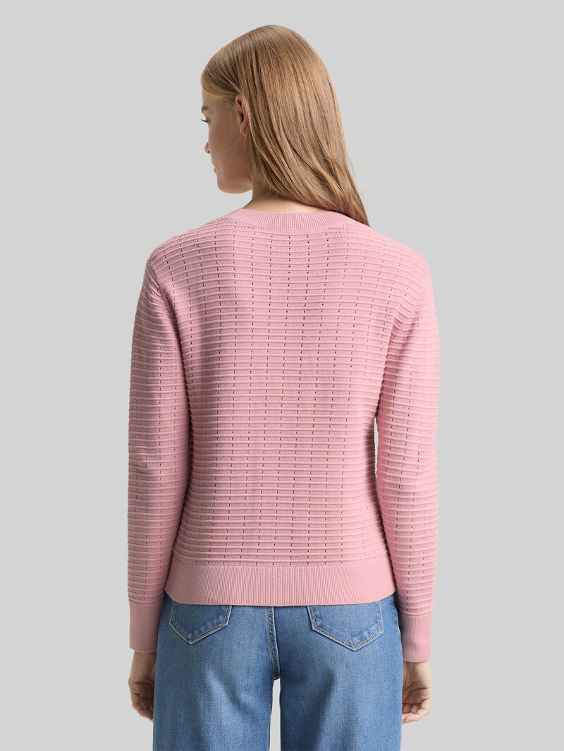 Tom Tailor Strickpullover mit Rundhalsausschnitt - Soft Mauve Rose