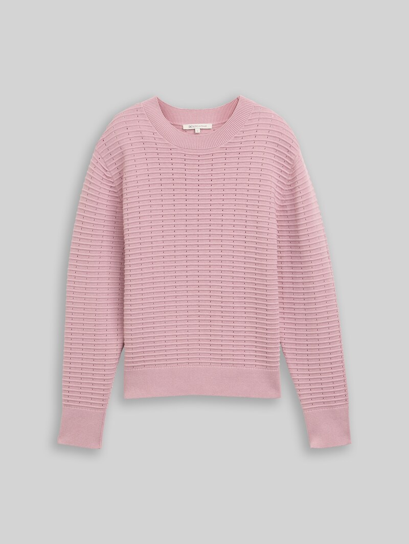 Tom Tailor Strickpullover mit Rundhalsausschnitt - Soft Mauve Rose