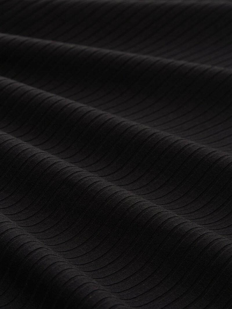 Tom Tailor T-Shirt mit Rippstruktur - Deep Black